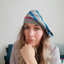 Load image into Gallery viewer, 100% Lambswool and Angora Rainbow Beret