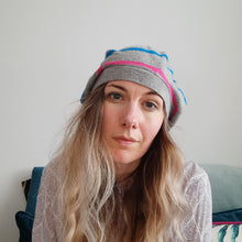 Load image into Gallery viewer, 100% Lambswool and Angora Rainbow Beret