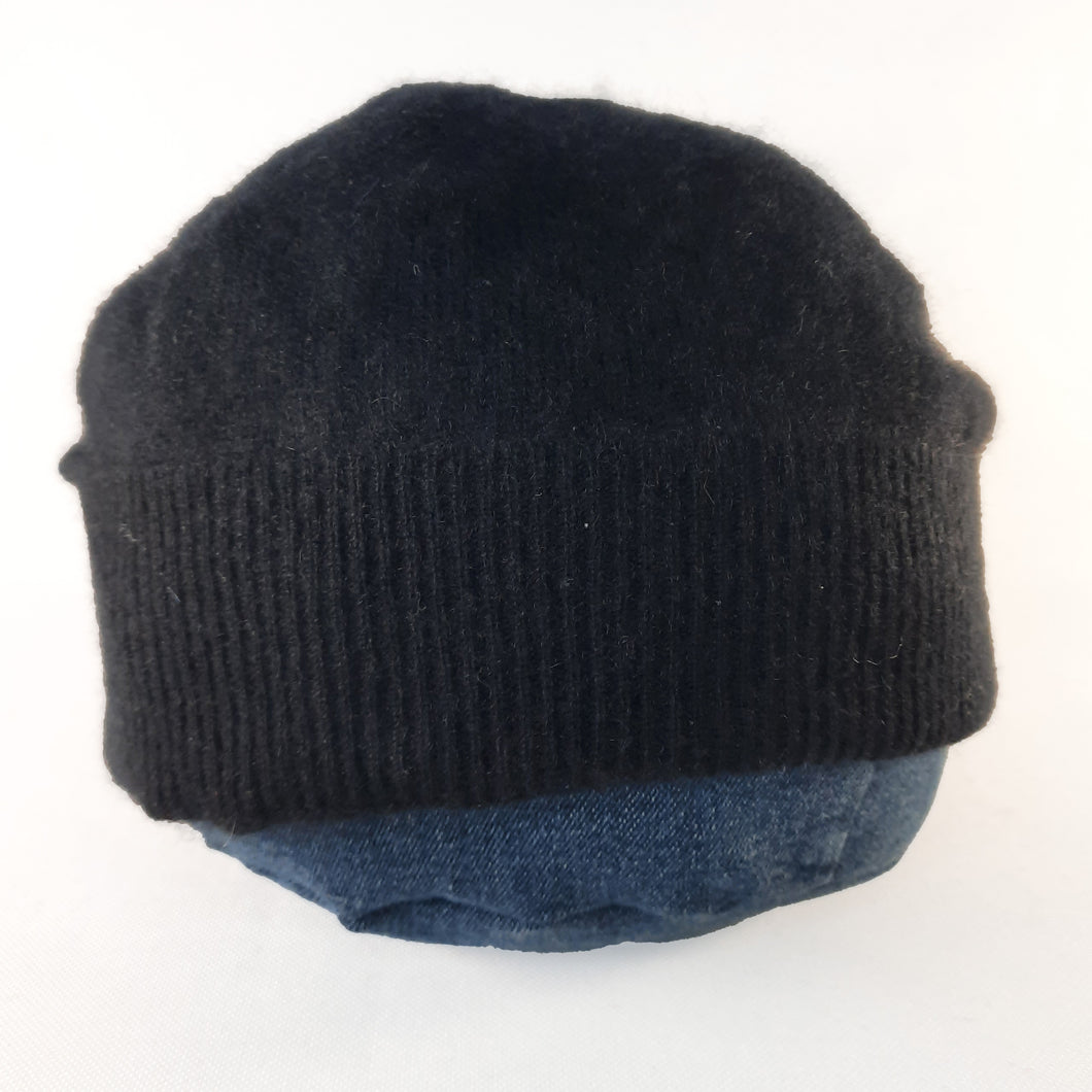 100% Black Cashmere Beanie Hat