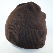 Load image into Gallery viewer, 100% Cashmere Brown Beanie Hat