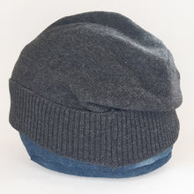 Load image into Gallery viewer, 100% Cashmere and Lambswool Slate Grey Slouchie Hat