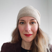 Load image into Gallery viewer, 100% Lambswool Beige Slouchie Hat