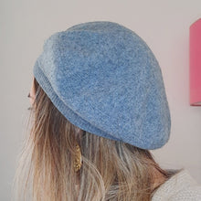 Load image into Gallery viewer, 100% Lambswool Blue Marl Beret