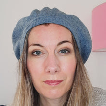 Load image into Gallery viewer, 100% Lambswool Blue Marl Beret