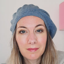 Load image into Gallery viewer, 100% Lambswool Blue Marl Beret