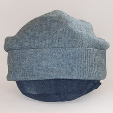 Load image into Gallery viewer, 100% Lambswool Blue Marl Slouchie Hat