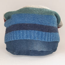 Load image into Gallery viewer, 100% Lambswool Blue, Maroon and Beige Stripe Long Slouchie Hat