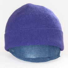 Load image into Gallery viewer, 100% Cashmere Purple Cadbury Beanie Hat