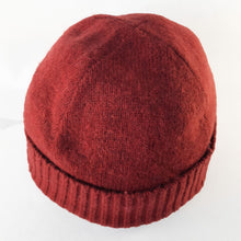 Load image into Gallery viewer, 100% Lambswool Dark Orange Beanie Hat