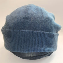 Load image into Gallery viewer, 100% Cashmere Denim Blue Beanie Hat