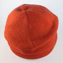 Load image into Gallery viewer, 100% Lambswool Flame Orange Brimless Beanie Hat