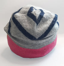 Load image into Gallery viewer, 100% Lambswool and Angora Grey, Yellow and Pink Beanie Hat