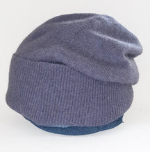 Load image into Gallery viewer, 100% Cashmere Purple Heather Slouchie Hat