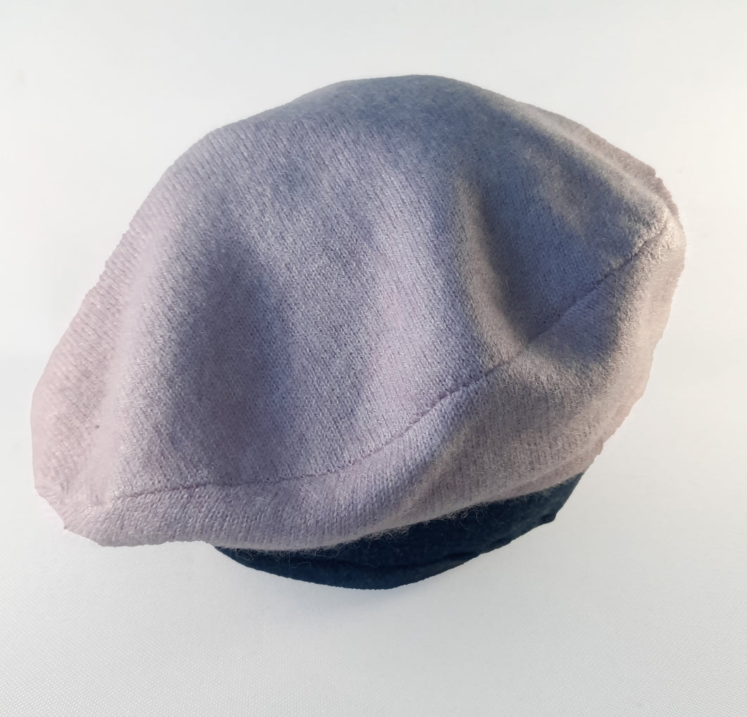 100% Cashmere Light Lilac Purple Beret Hat