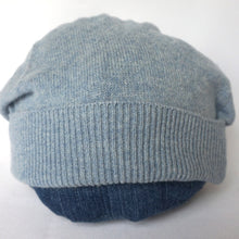 Load image into Gallery viewer, 100% Pale Blue Lambswool Slouchie Hat
