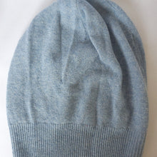 Load image into Gallery viewer, 100% Pale Blue Lambswool Slouchie Hat