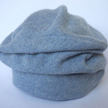 Load image into Gallery viewer, 100% Lambswool Pale Blue Beanie Hat
