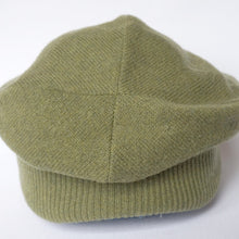 Load image into Gallery viewer, 100% Olive Green Lambswool Slouchie Hat
