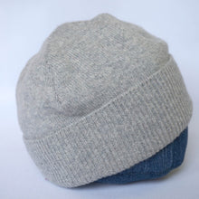 Load image into Gallery viewer, 100% Lambswool Pale Grey Slouchie Hat