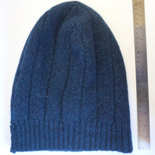 Load image into Gallery viewer, 100% Lambswool Blue Marl Extra Thick Slouchie Hat