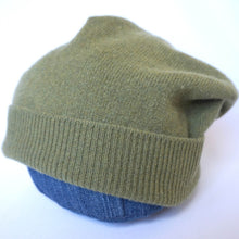 Load image into Gallery viewer, 100% Lambswool Army Green Slouchie Hat