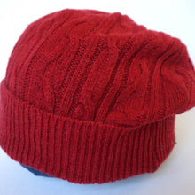 Load image into Gallery viewer, 100% Red Cable Lambswool Slouchie