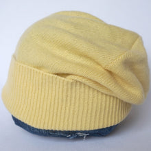 Load image into Gallery viewer, 100% Lambswool Yellow Slouchie Hat