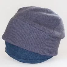 Load image into Gallery viewer, 100% Cashmere Purple Heather Beanie Hat
