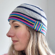 Load image into Gallery viewer, 100% Lambswool and Angora Rainbow Beanie Hat