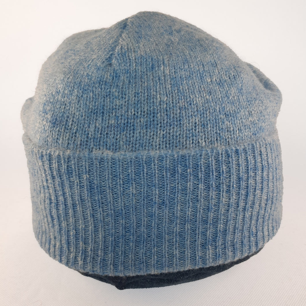 100% Lambswool Baby Blue Beanie Hat
