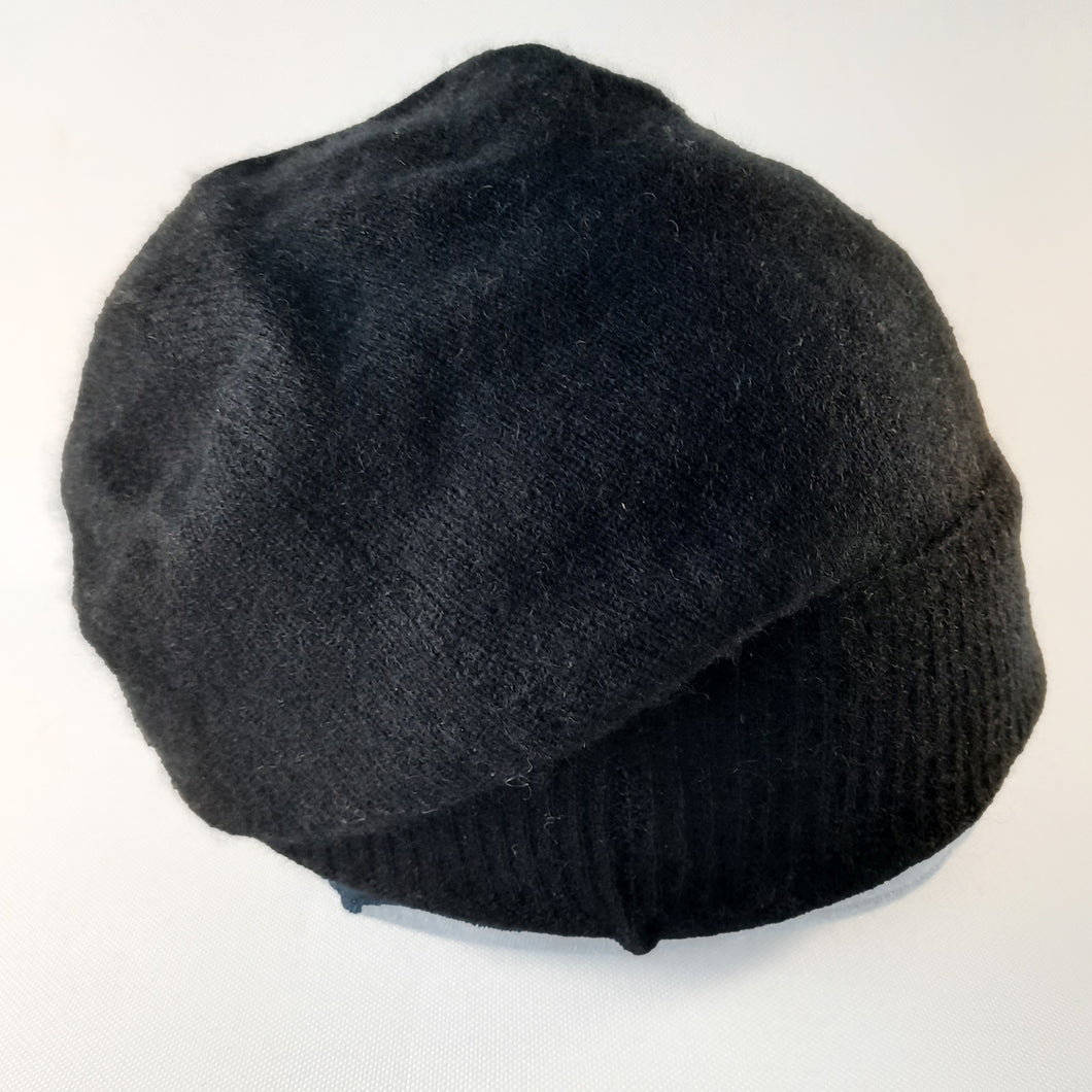 100% Cashmere Black Slouchie Hat