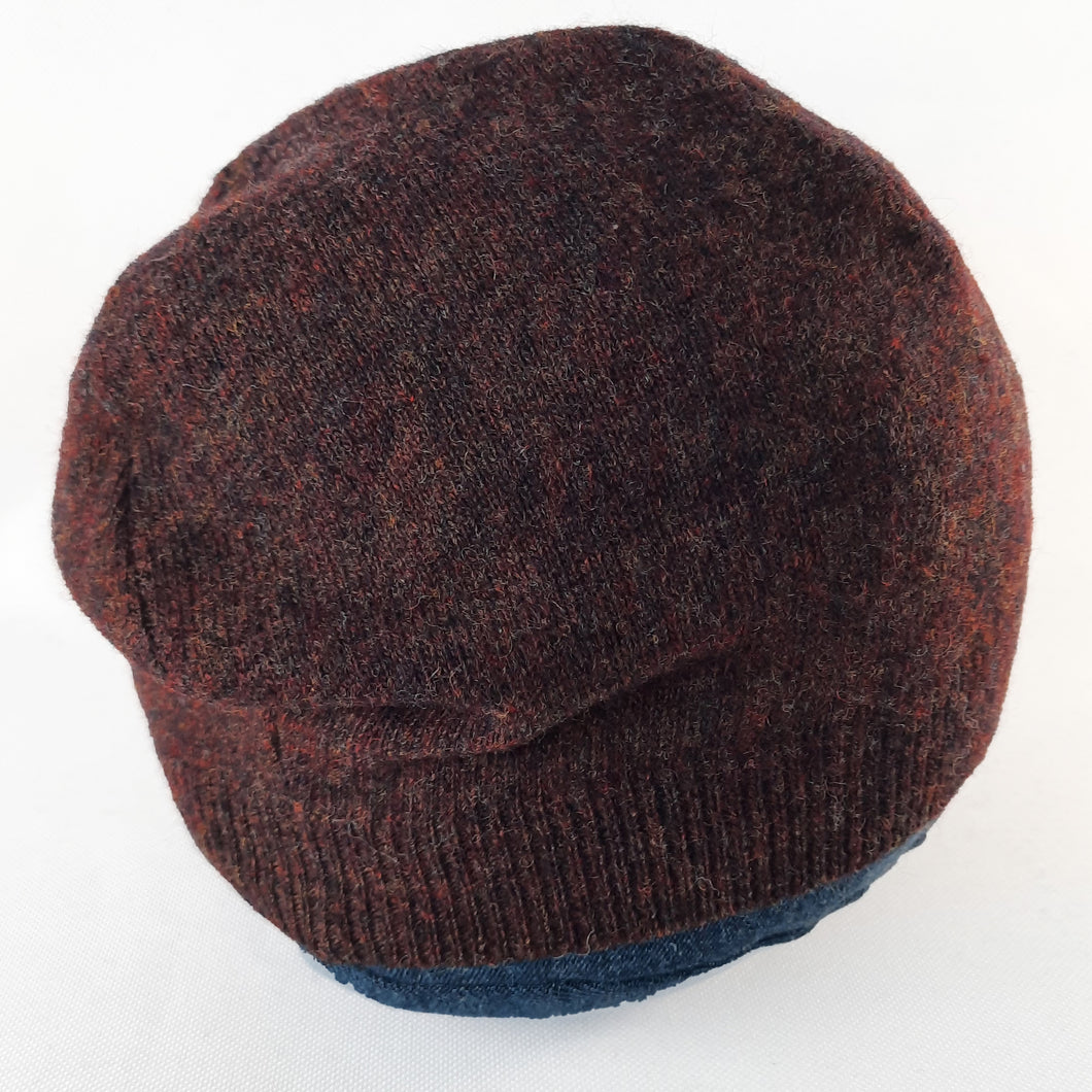 100% Brown Merino Wool Beanie Hat