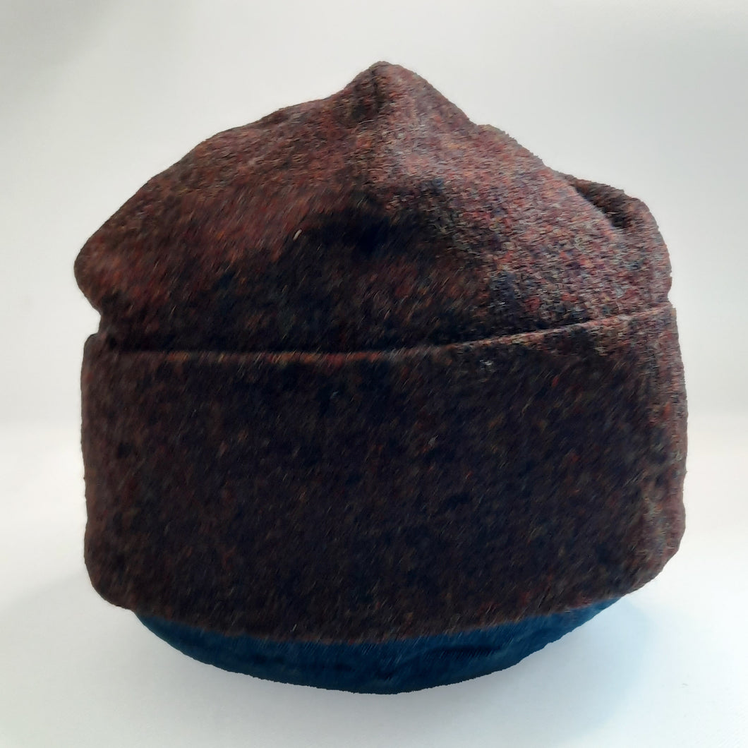 100% Brown Merino Wool Beanie Hat