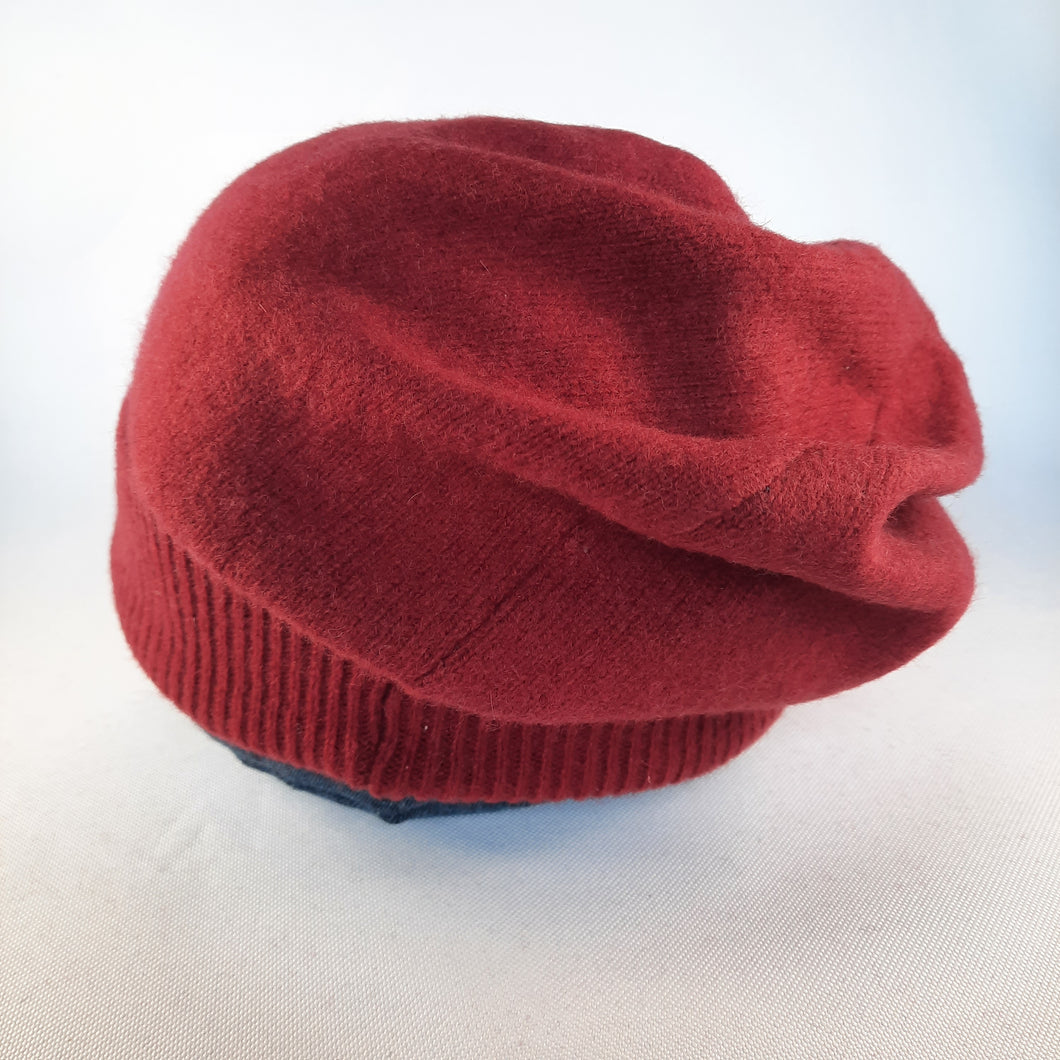 100% Cherry Red Lambswool Slouchie