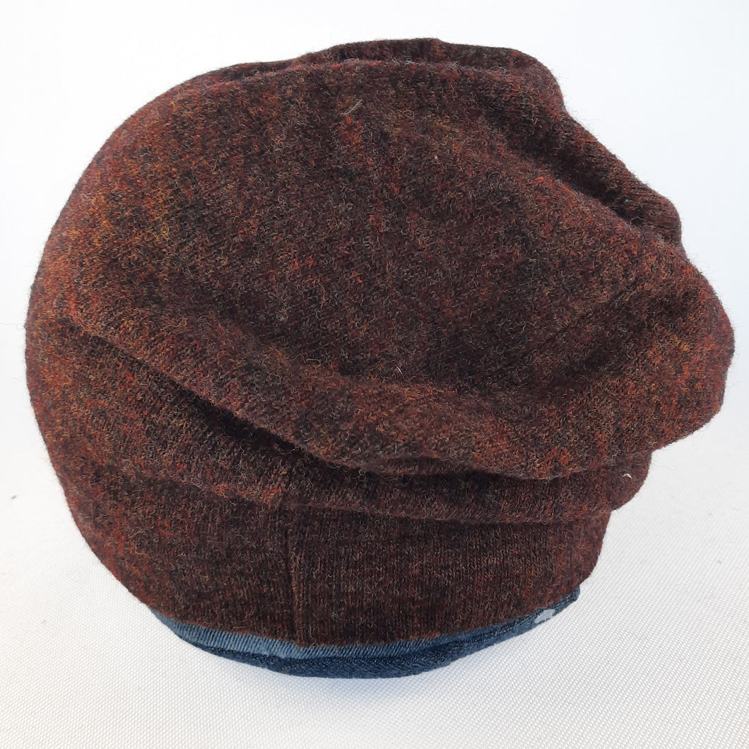 100% Brown Merino Wool Slouchie Hat