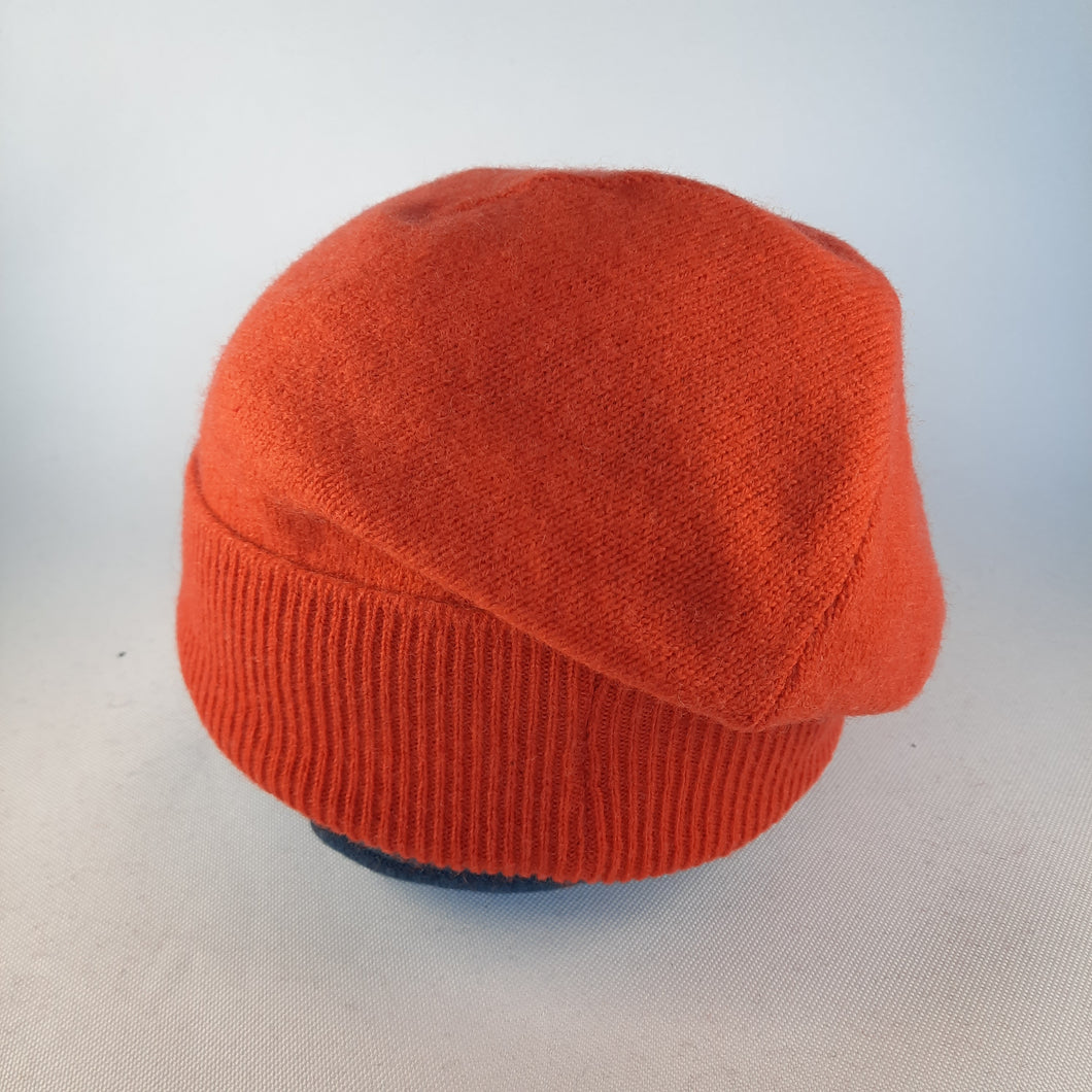100% Lambswool Flame Orange Slouchie Hat