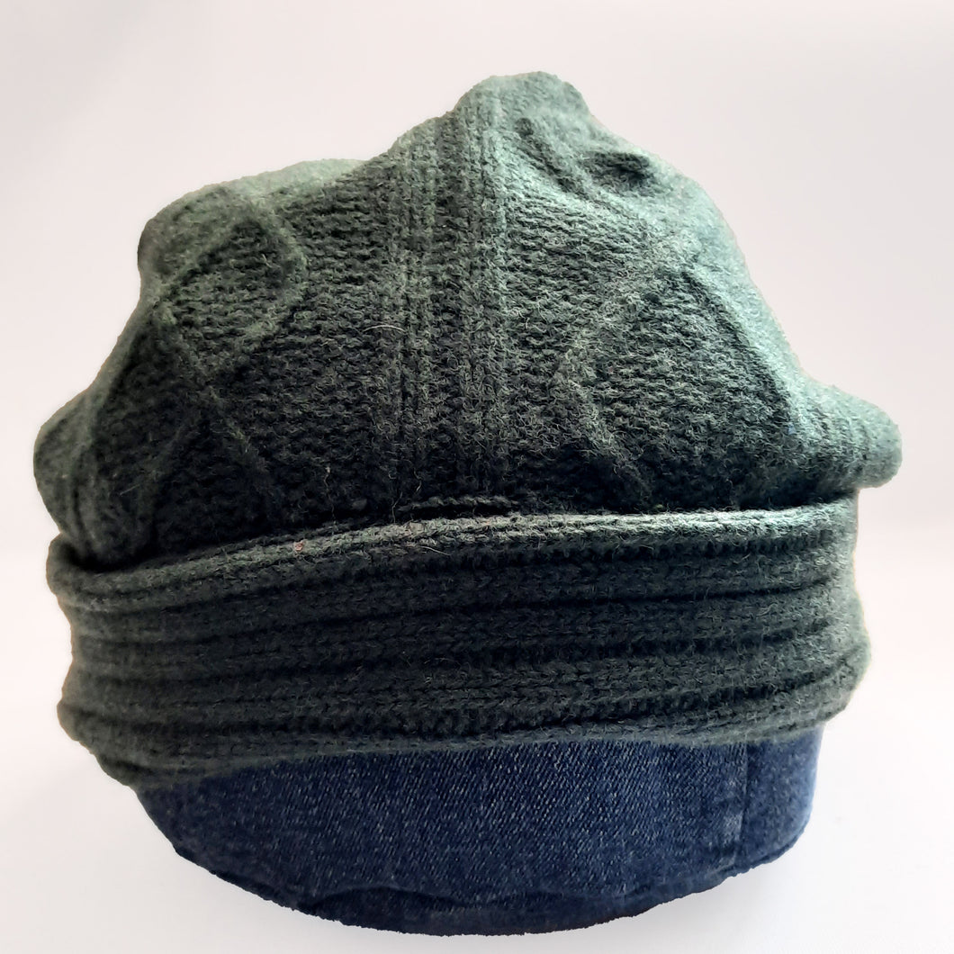 100% Cashmere and Lambswool Forest Green Beanie Hat