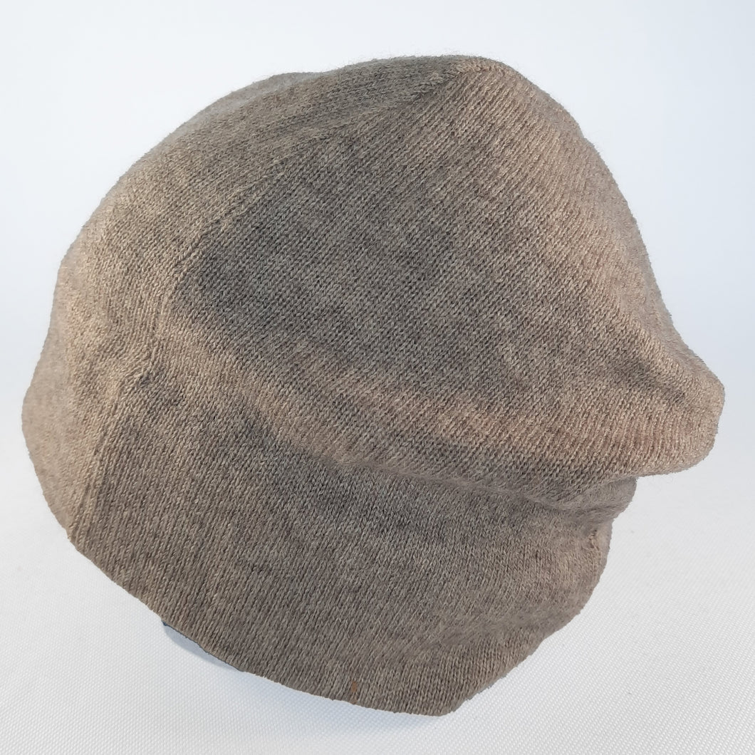 100% Cashmere and Lambswool Beige Slouchie Hat