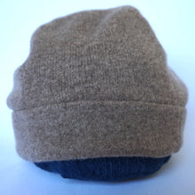 Load image into Gallery viewer, 100% Lambswool Beige Beanie Hat

