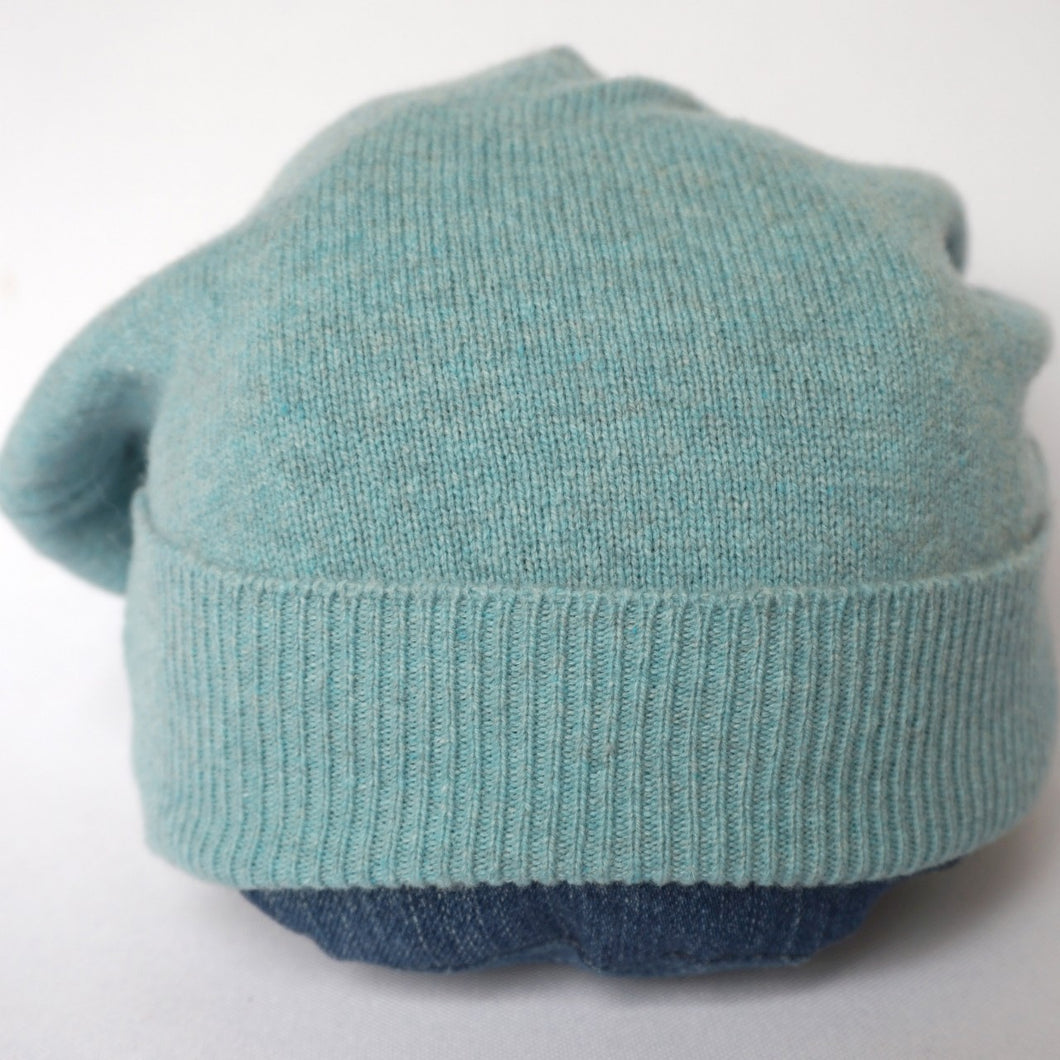 100% Nile Green Lambswool Slouchie Hat