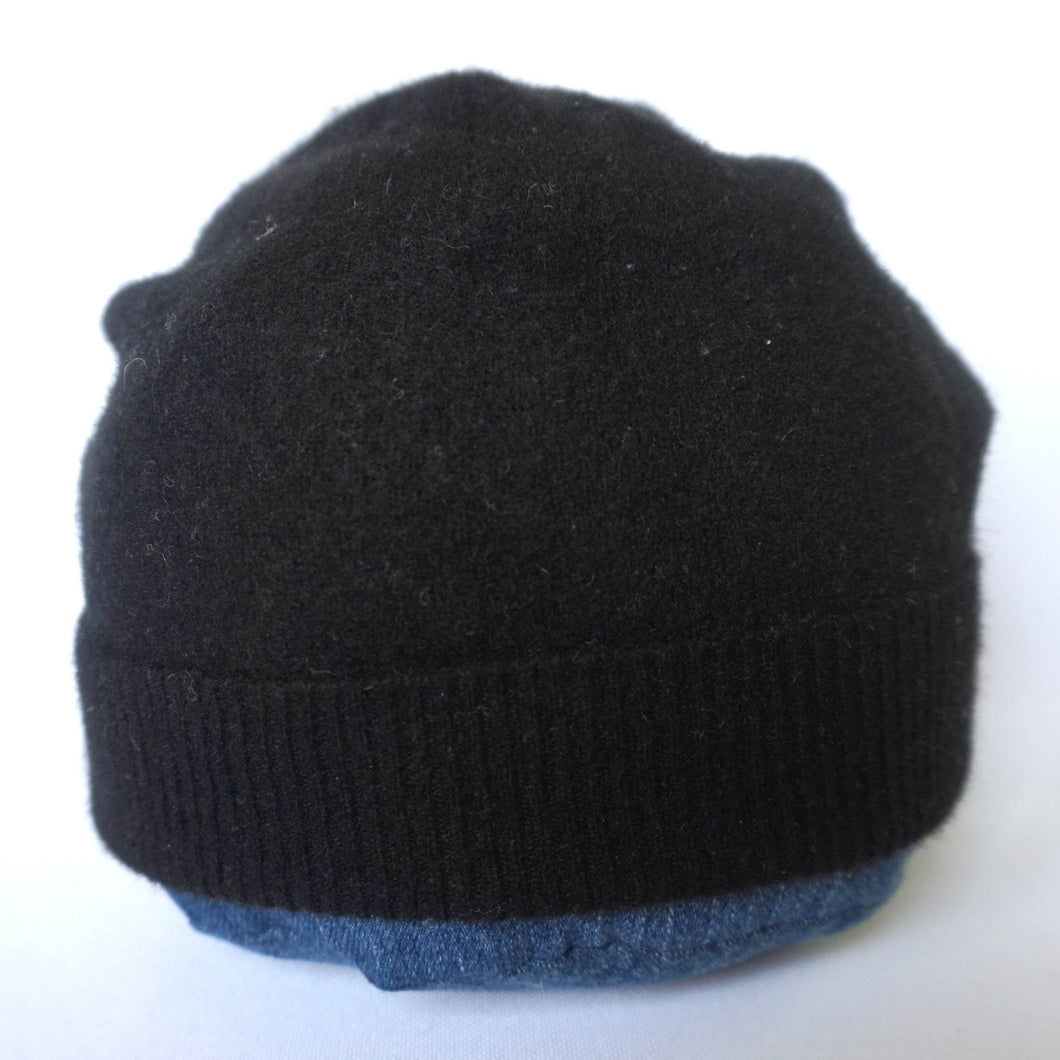 100% Cashmere Black Slouchie Hat