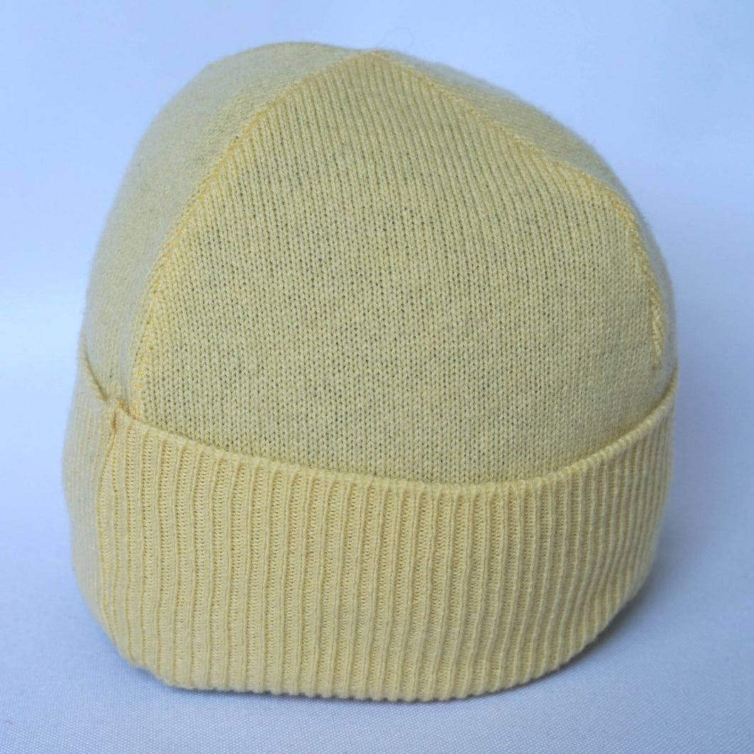 100% Lambswool Yellow Beanie Hat