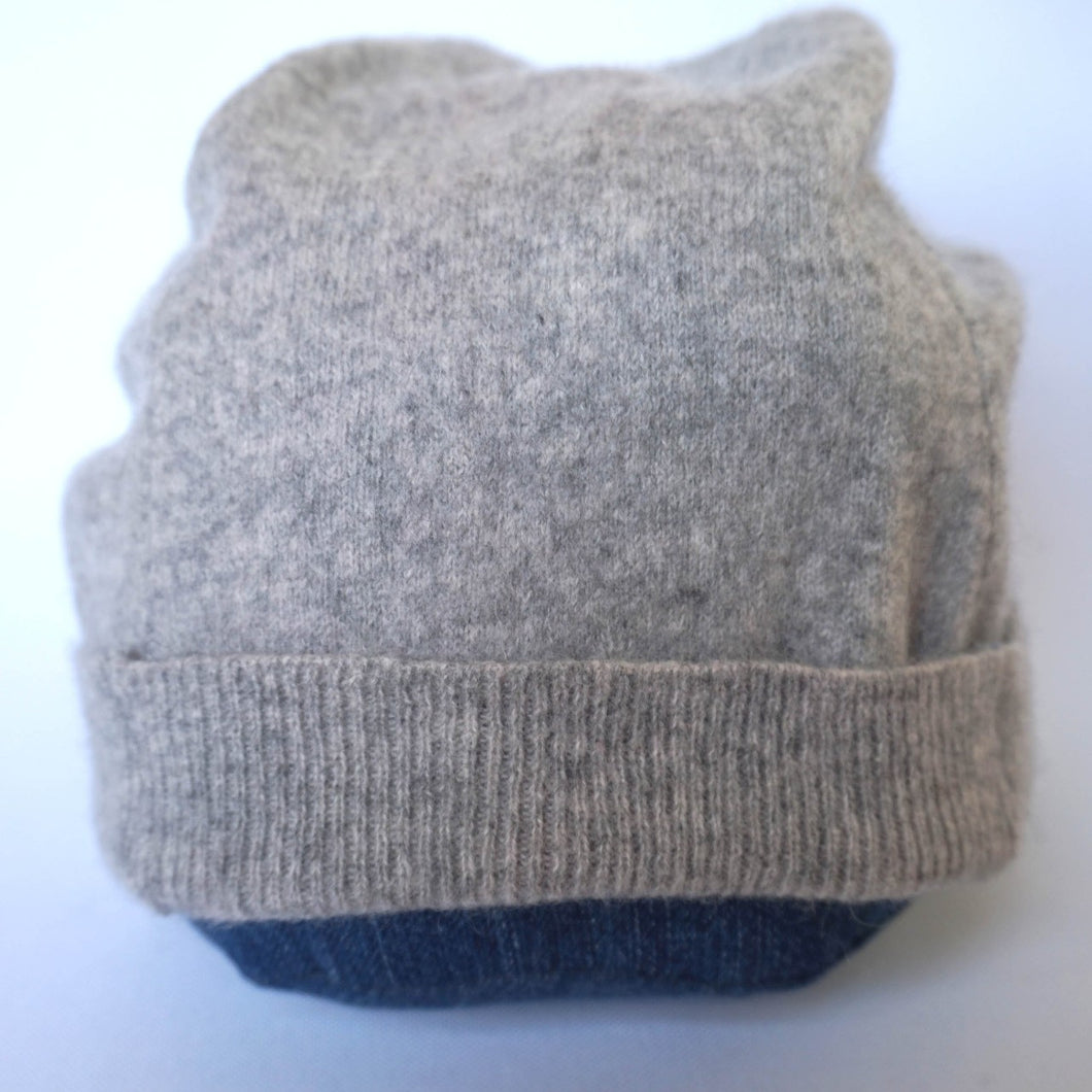 100% Cashmere Grey Slouchie Hat