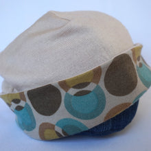 Load image into Gallery viewer, 100% Beige Multi Coloured Lambswool Reversible Slouchie Hat
