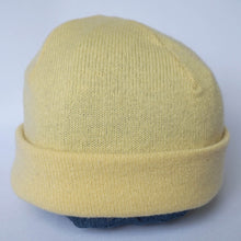Load image into Gallery viewer, 100% Lambswool Yellow Beanie Hat
