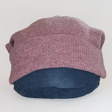Load image into Gallery viewer, 100% Lambswool Pink Marl Slouchie Hat
