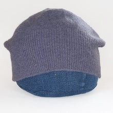 Load image into Gallery viewer, 100% Cashmere Heather Purple Beanie Hat

