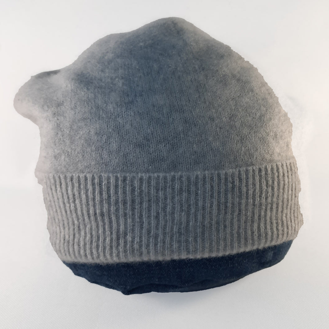 100% Soft Grey Cashmere Beanie Hat
